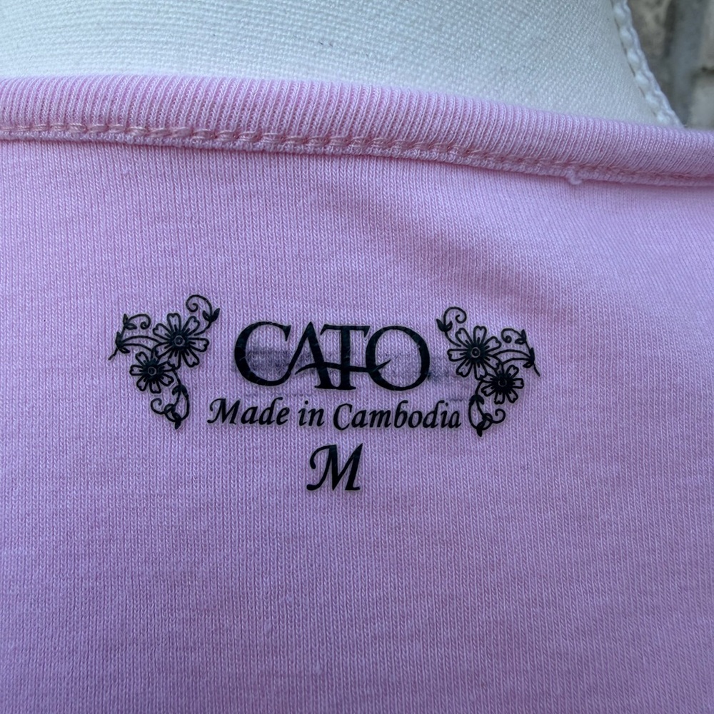 Cato Light Pink Ruffle Front Tee - Picture 5 of 5